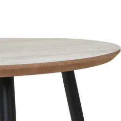 AALST Table d'appoint ronde effet travertin et métal ø55cm