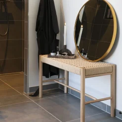 ABANO Banc en bois et corde tressée L80cm