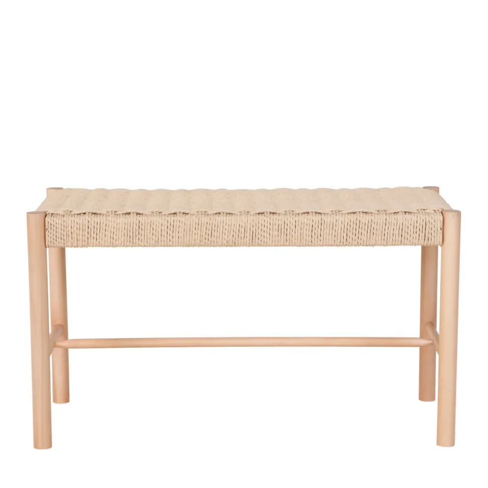 ABANO Banc en bois et corde tressée L80cm
