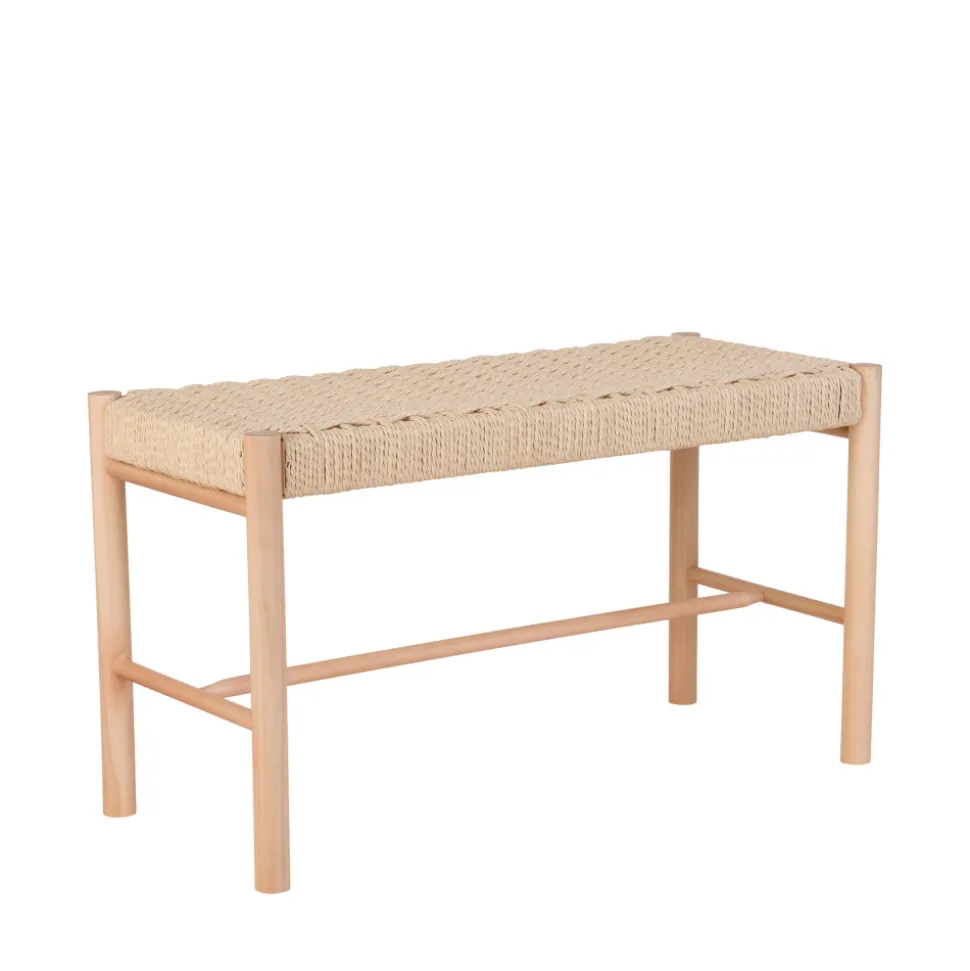 ABANO Banc en bois et corde tressée L80cm