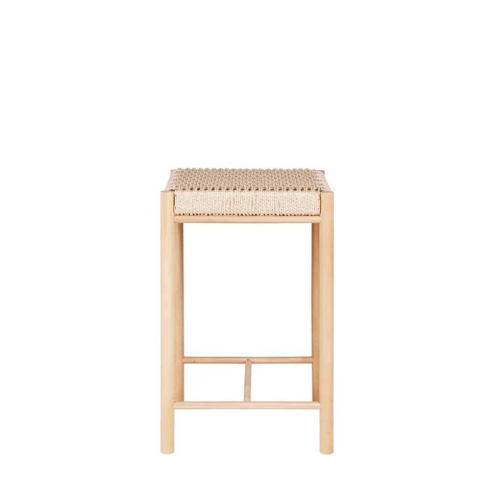 ABANO Tabouret de bar en bois et corde H66,5cm
