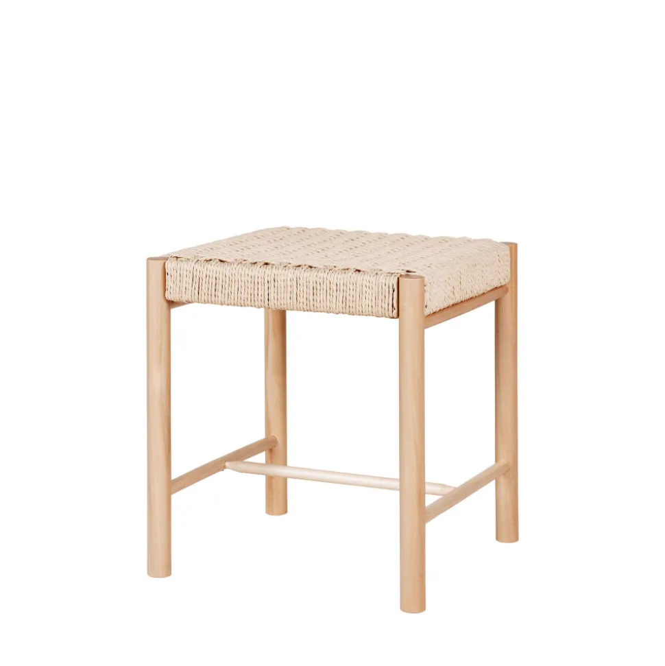 ABANO Tabouret en bois et corde H46,5cm
