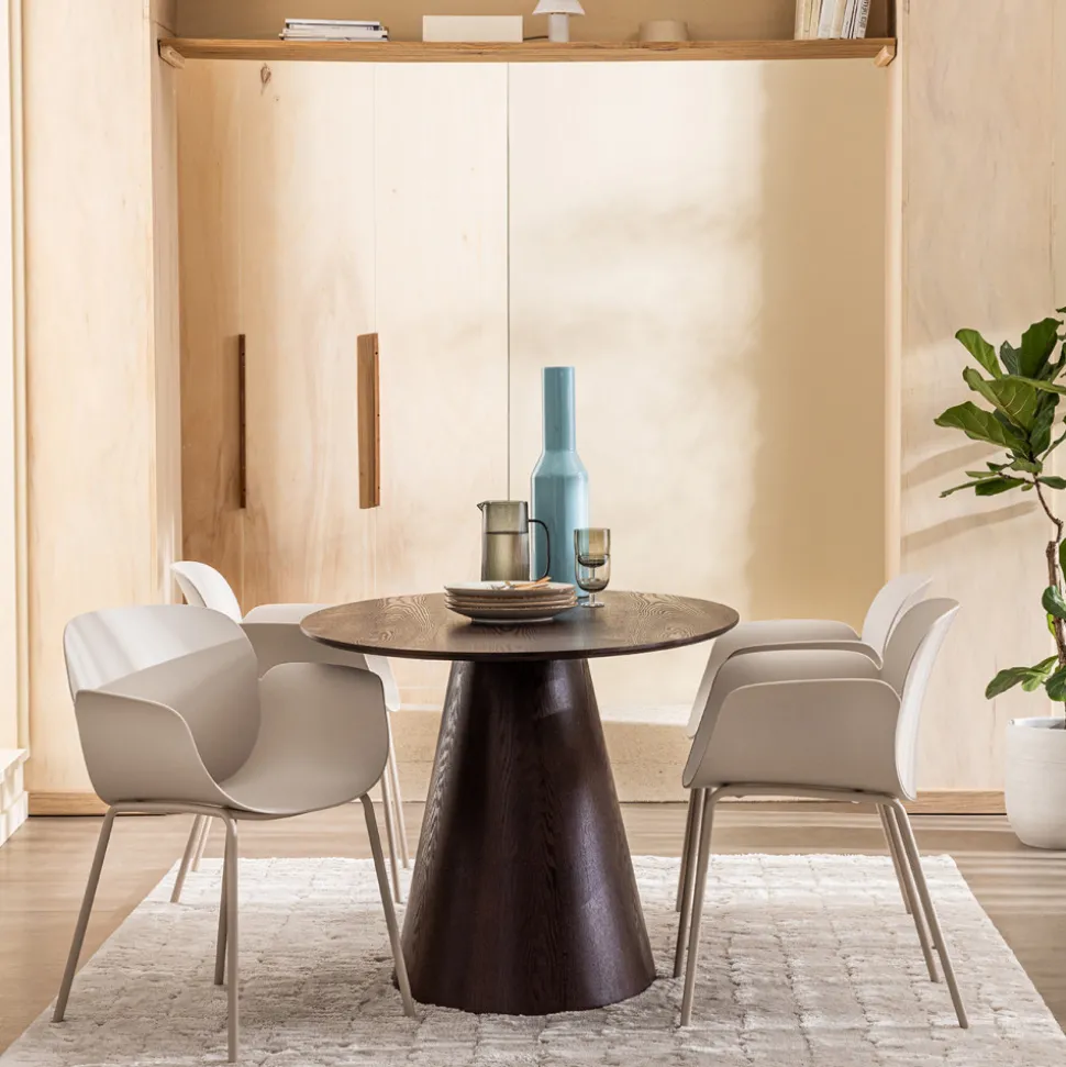 ACAPULCO Lot de 4 fauteuils de table intérieur et extérieur en plastique et métal