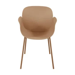 ACAPULCO Lot de 4 fauteuils de table intérieur et extérieur en plastique et métal