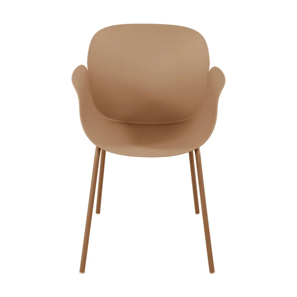ACAPULCO Lot de 4 fauteuils de table intérieur et extérieur en plastique et métal