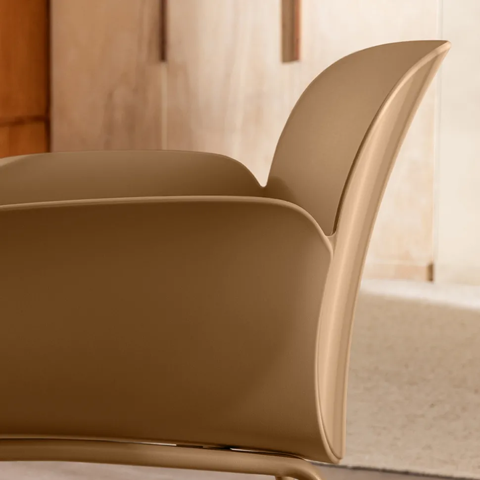 ACAPULCO Lot de 4 fauteuils de table intérieur et extérieur en plastique et métal