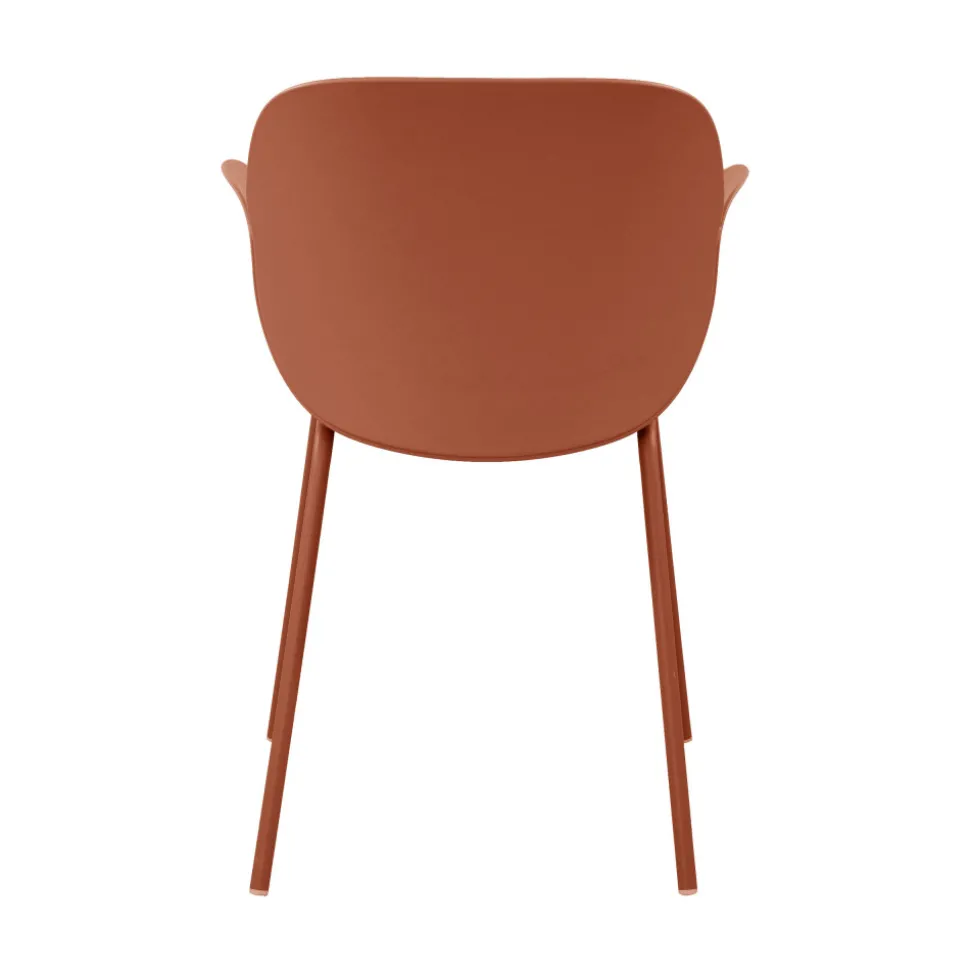 ACAPULCO Lot de 4 fauteuils de table intérieur et extérieur en plastique et métal