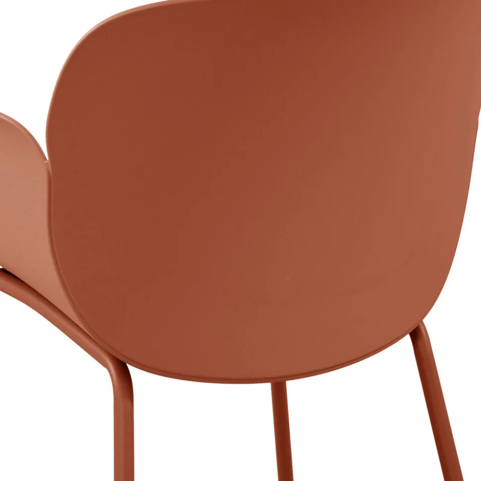 ACAPULCO Lot de 4 fauteuils de table intérieur et extérieur en plastique et métal