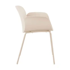 ACAPULCO Lot de 4 fauteuils de table intérieur et extérieur en plastique et métal