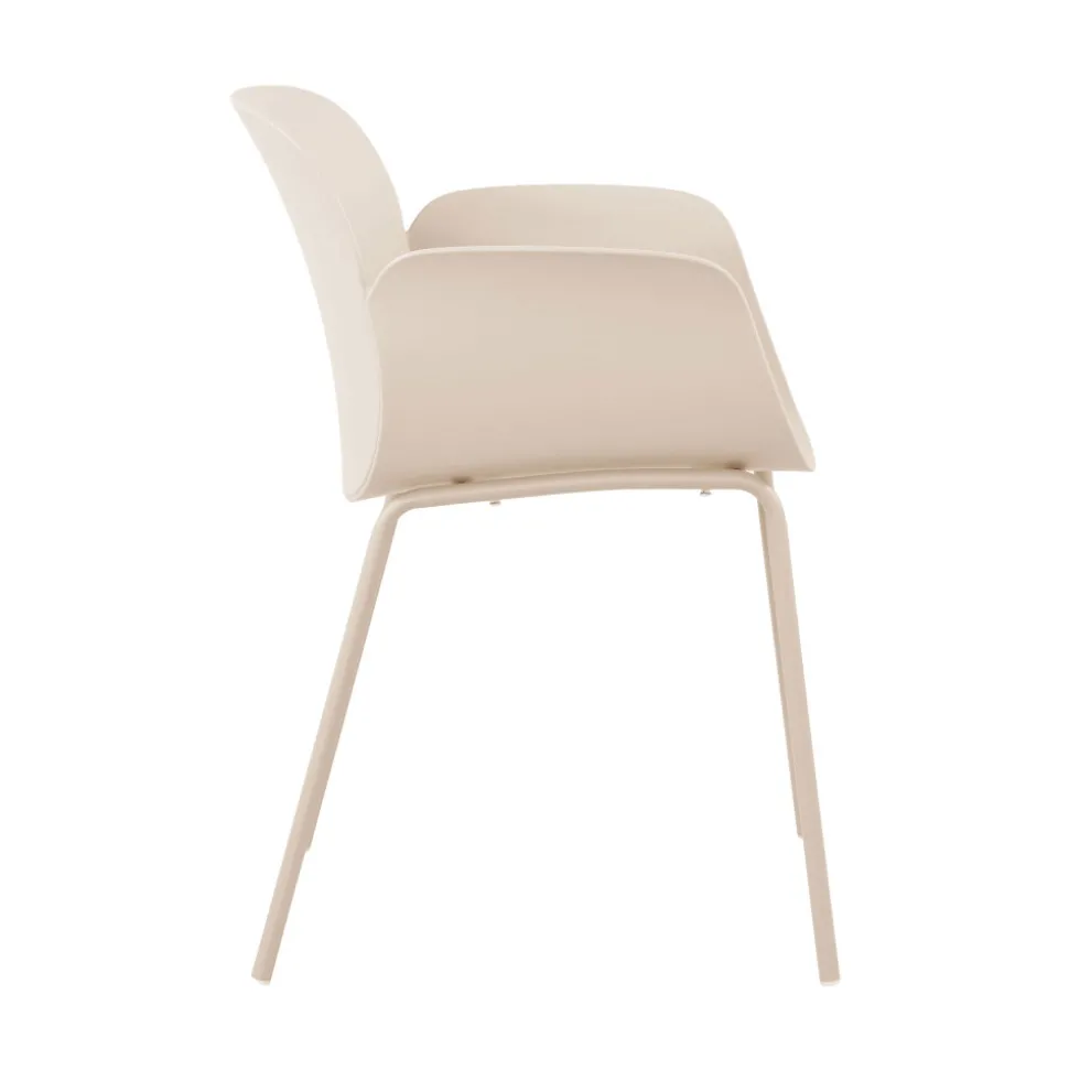 ACAPULCO Lot de 4 fauteuils de table intérieur et extérieur en plastique et métal