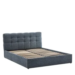 ACARA Lit coffre matelassé en tissu 140x190cm