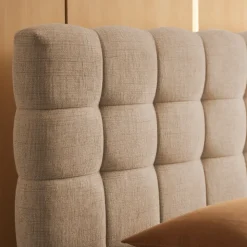 ACARA Lit coffre matelassé en tissu 140x190cm