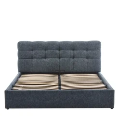 ACARA Lit coffre matelassé en tissu 160x200cm