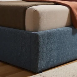 ACARA Lit coffre matelassé en tissu 160x200cm