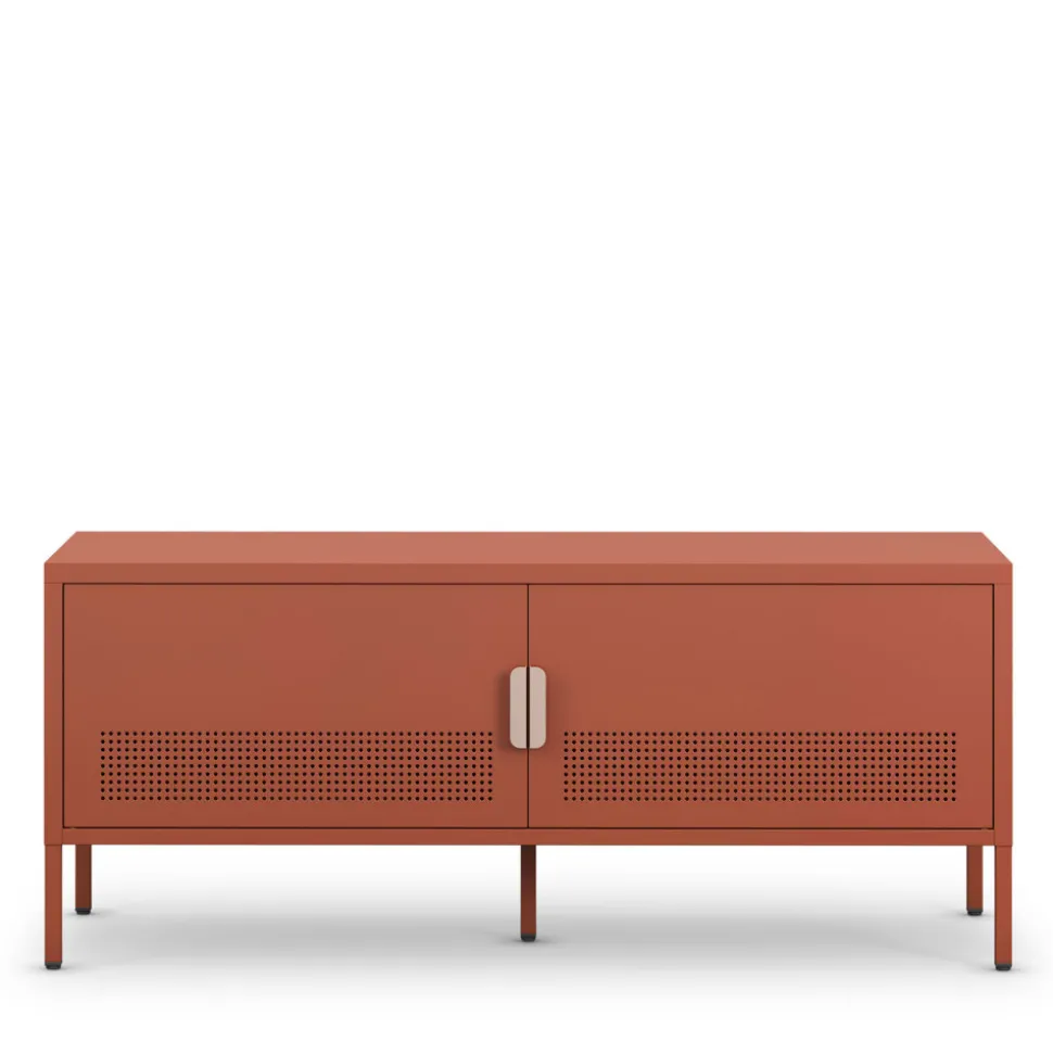ADEL Meuble TV 2 portes en métal L120cm