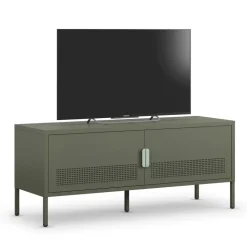 ADEL Meuble TV 2 portes en métal L120cm