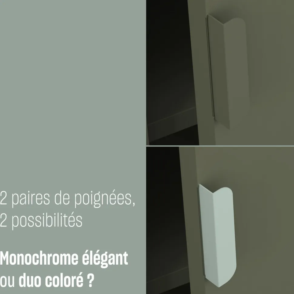 ADEL Meuble TV 2 portes en métal L120cm