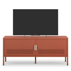 ADEL Meuble TV 2 portes en métal L120cm