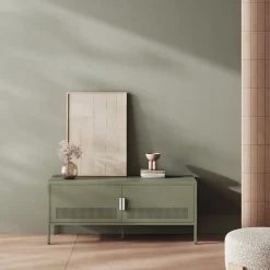 ADEL Meuble TV 2 portes en métal L120cm