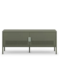 ADEL Meuble TV 2 portes en métal L120cm