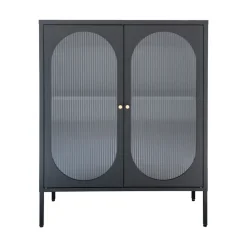 ADELAIDE Buffet 2 portes en verre et métal L90cm
