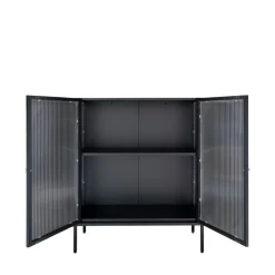 ADELAIDE Buffet 2 portes en verre et métal L90cm