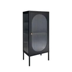 ADELAIDE Petit meuble de rangement en verre et métal H50cm