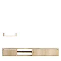 AIRO Meuble TV suspendu 3 portes en bois L180cm
