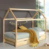 ALAPI Lit enfant cabane 1 tiroir en bois 90x200cm