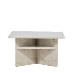 ALESUND Table basse carrée effet marbre 75x75cm