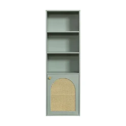 ALI Colonne de rangement suspendue en bois et cannage H135cm