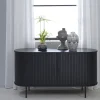 ALICIA Buffet 2 portes aux angles arrondis en bois et métal L140cm