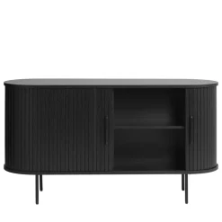 ALICIA Buffet 2 portes aux angles arrondis en bois et métal L140cm