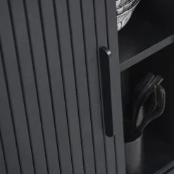ALICIA Buffet 2 portes aux angles arrondis en bois et métal L140cm