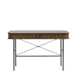 ALICIA Bureau 2 portes aux angles arrondis en bois et métal L120cm
