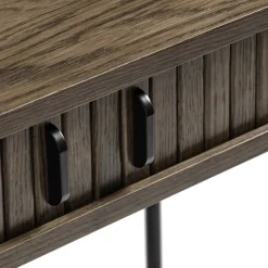 ALICIA Bureau 2 portes aux angles arrondis en bois et métal L120cm