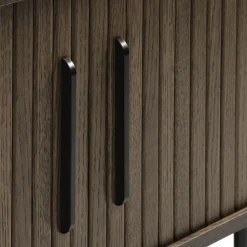 ALICIA Meuble tv 2 portes aux angles arrondis en bois et métal L120cm