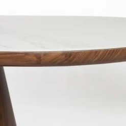 ALMIRA Table à manger 8 personnes ovale en pierre et bois