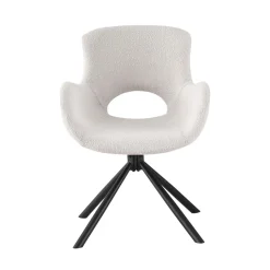 AMORIM Chaise de bureau en tissu bouclette et métal