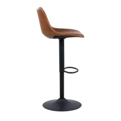 ANARTIA Tabouret de bar réglable en simili et métal H61-83cm