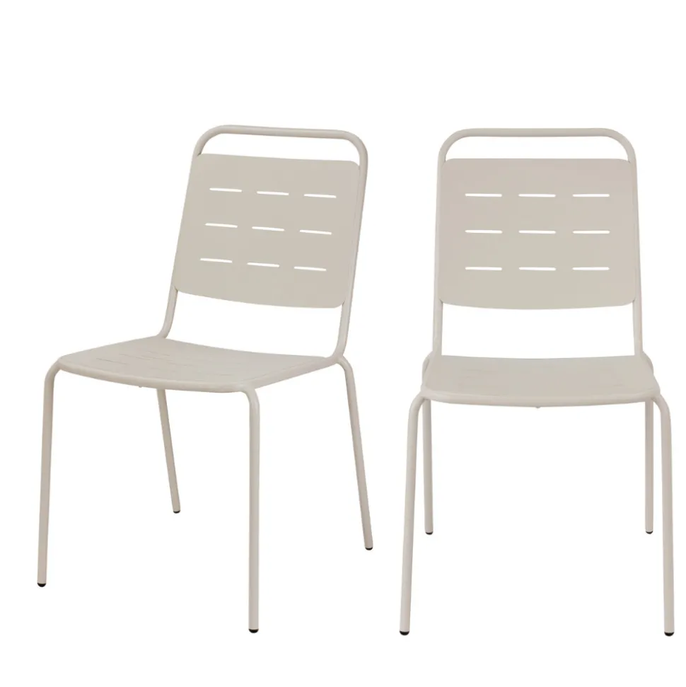 ARIA Lot de 4 chaises de jardin en métal