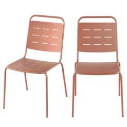 ARIA Lot de 4 chaises de jardin en métal