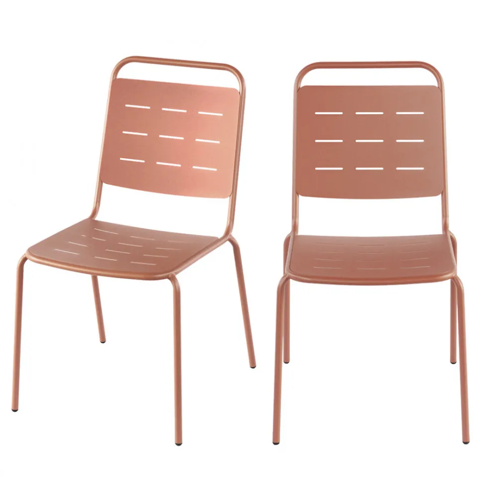 ARIA Lot de 4 chaises de jardin en métal