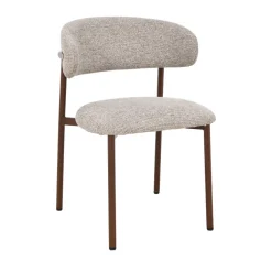 ARIA Lot de 2 chaises en tissu pieds effet bois foncé