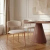ARIA Lot de 2 chaises en tissu pieds effet bois clair