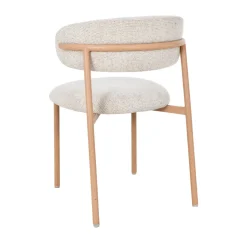 ARIA Lot de 2 chaises en tissu pieds effet bois clair