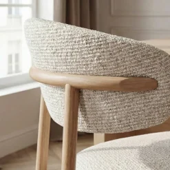ARIA Lot de 2 chaises en tissu pieds effet bois clair