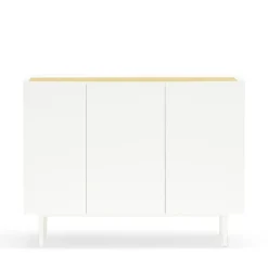 ARISTA Buffet en bois 3 portes 3 tiroirs L110cm