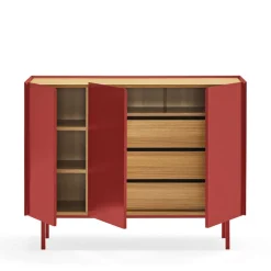 ARISTA Buffet en bois 3 portes 3 tiroirs L110cm