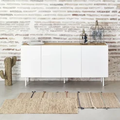 ARISTA Buffet en bois 4 portes 3 tiroirs L165cm